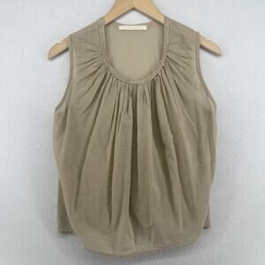 ELSA ESTURGIE Top 36 S Gaiete Tank Organic Cotton Scoop Neck Semi Sheer Beige